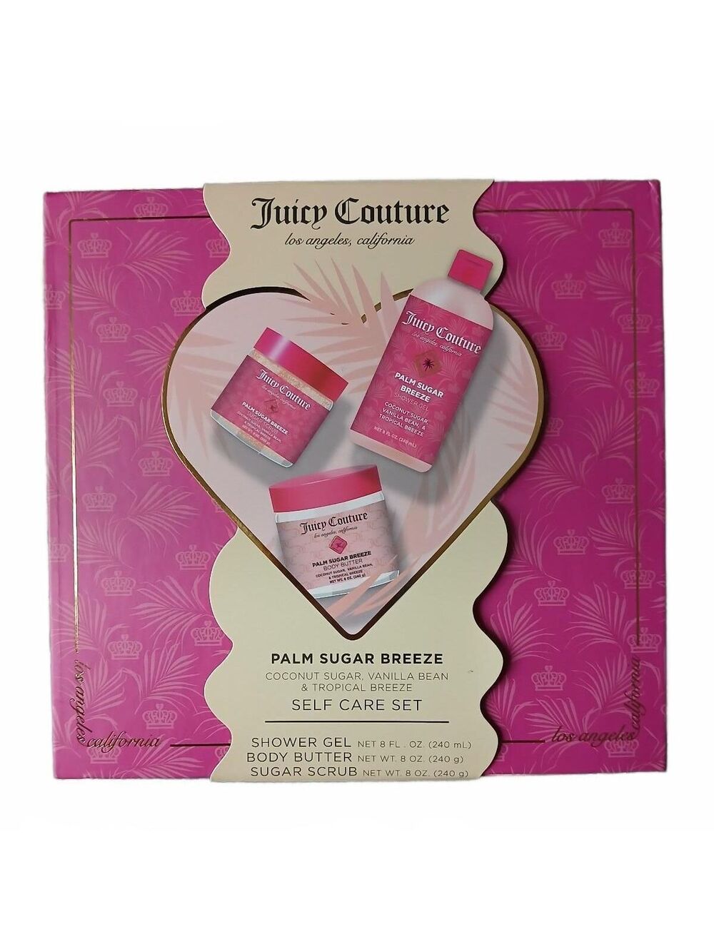 Juicy Couture Palm Sugar Breeze Self Care Gift Set Coconut Vanilla Tropical NIB